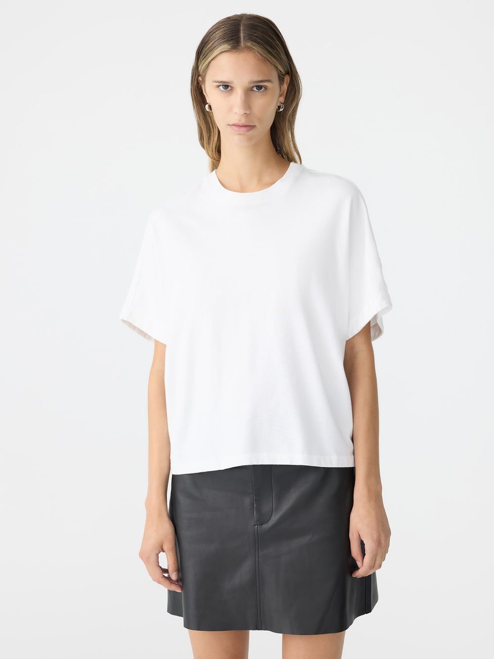 Boxy Crew Neck SS T Shirt White