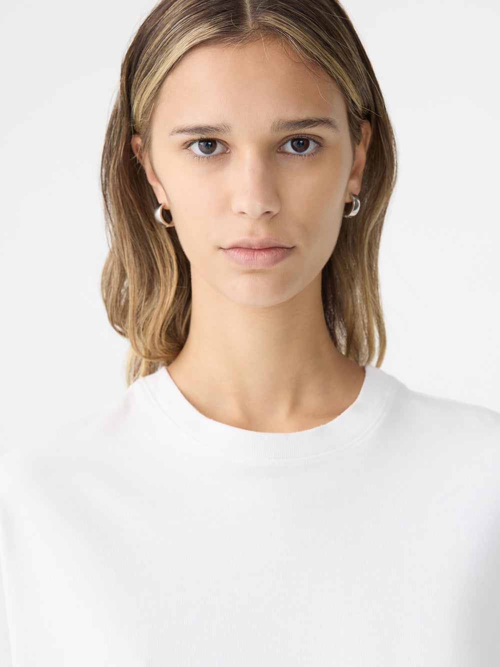 Boxy Crew Neck SS T Shirt White