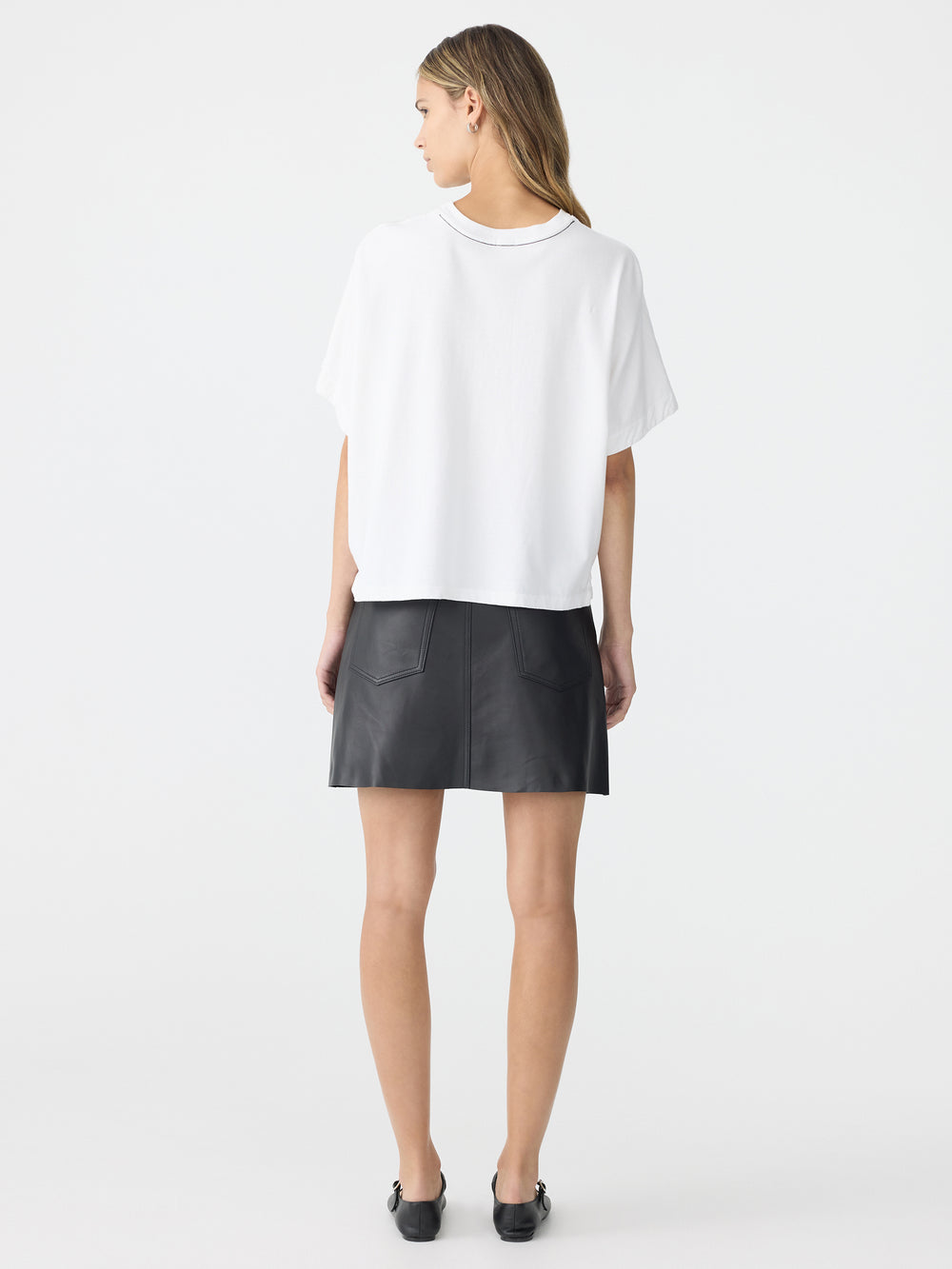 Boxy Crew Neck SS T Shirt White