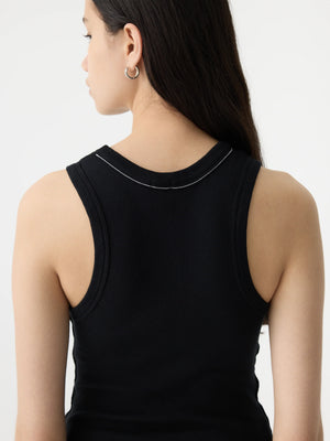 Seam Detail Tank Black