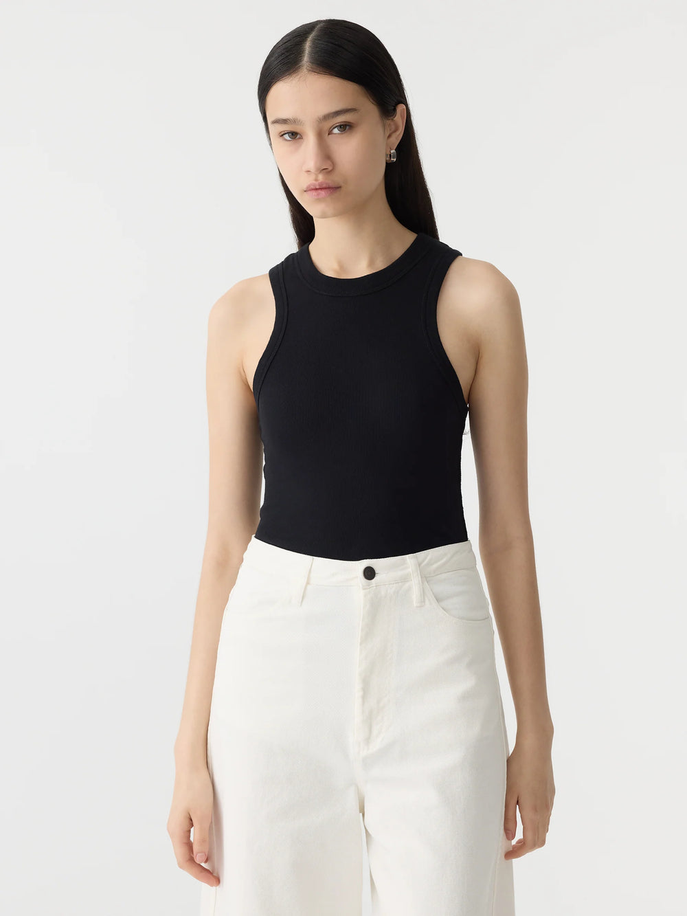 Seam Detail Tank Black