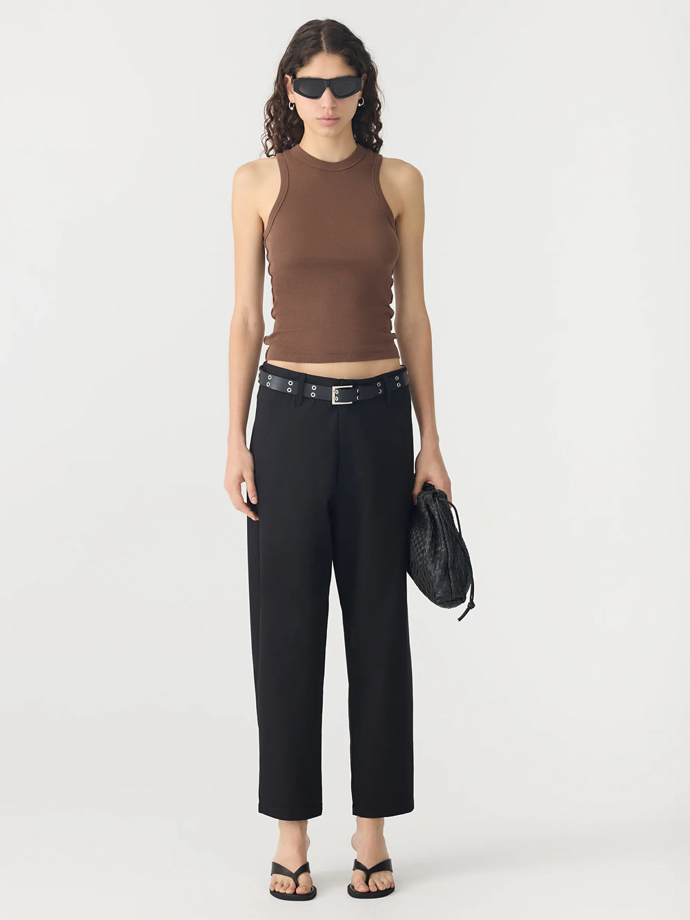 Seam Detail Tank Chocolate Brown