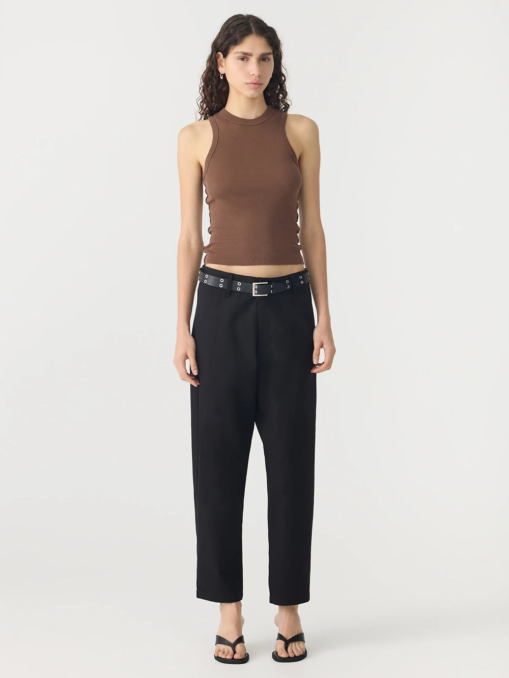 Seam Detail Tank Chocolate Brown