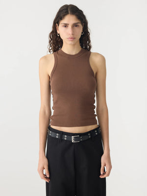 Seam Detail Tank Chocolate Brown