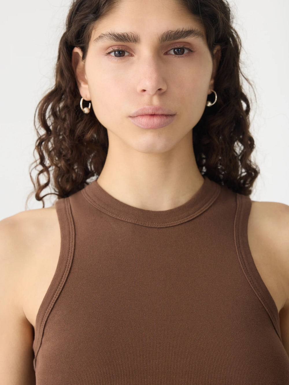 Seam Detail Tank Chocolate Brown