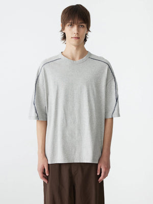 Pointed Yoke T-shirt Grey Marl / Black