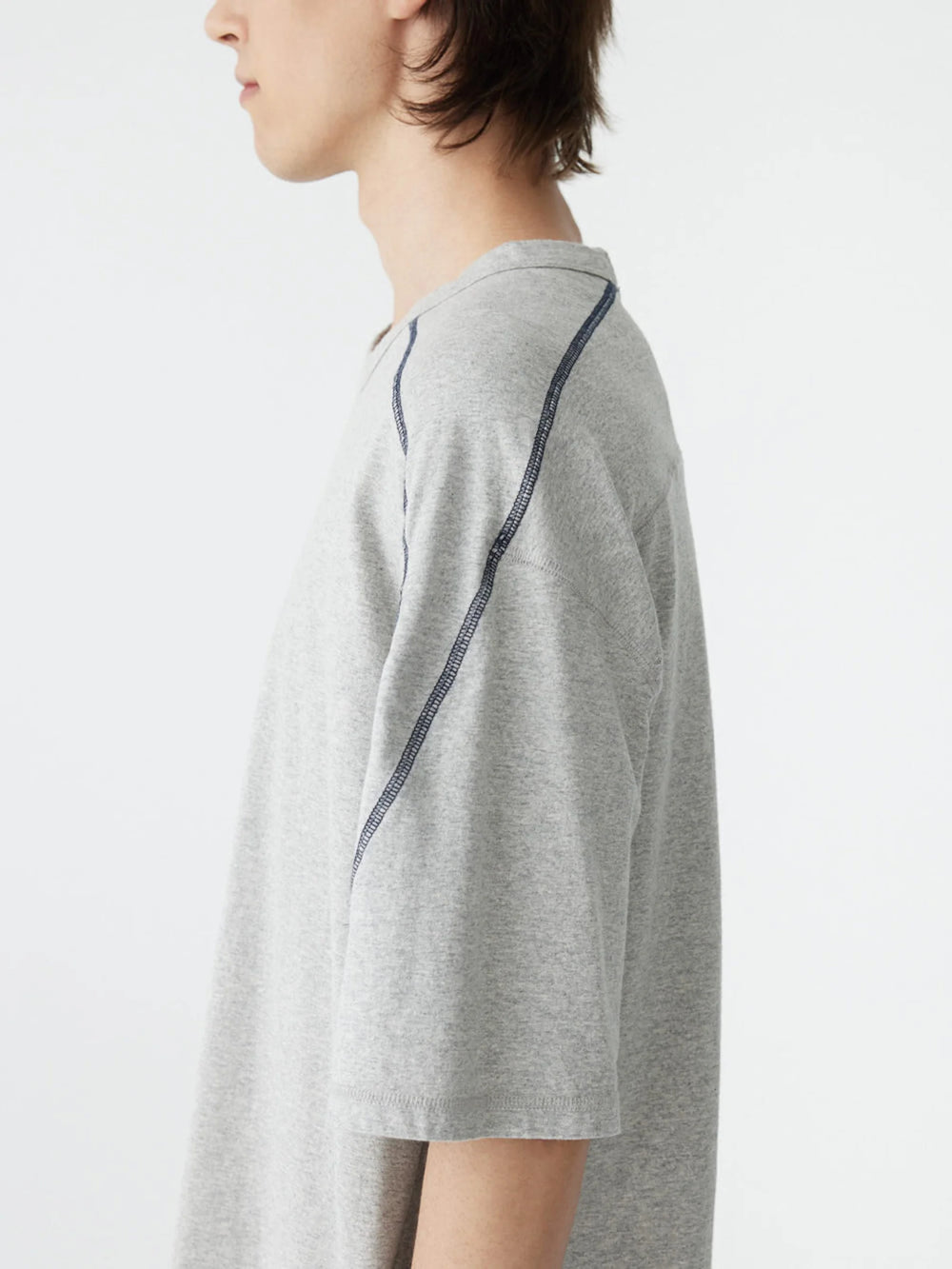 Pointed Yoke T-shirt Grey Marl / Black