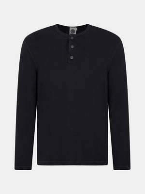 Terry Slouch Placket Sweat Black