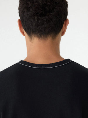 Terry Slouch Placket Sweat Black