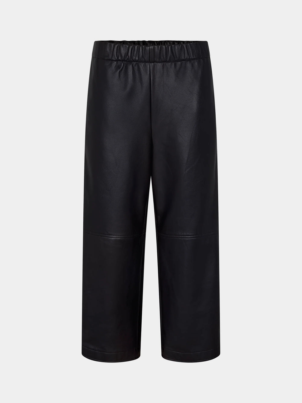Leather Pull On Wide Leg Pant Carob w/ Black Stripe