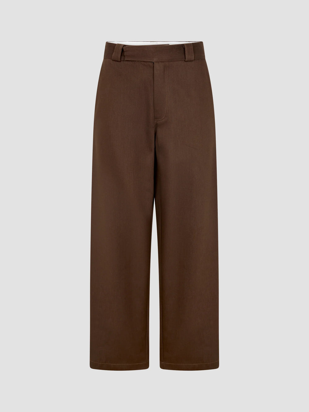 Double Twill Wide Leg Pant Dark Brown