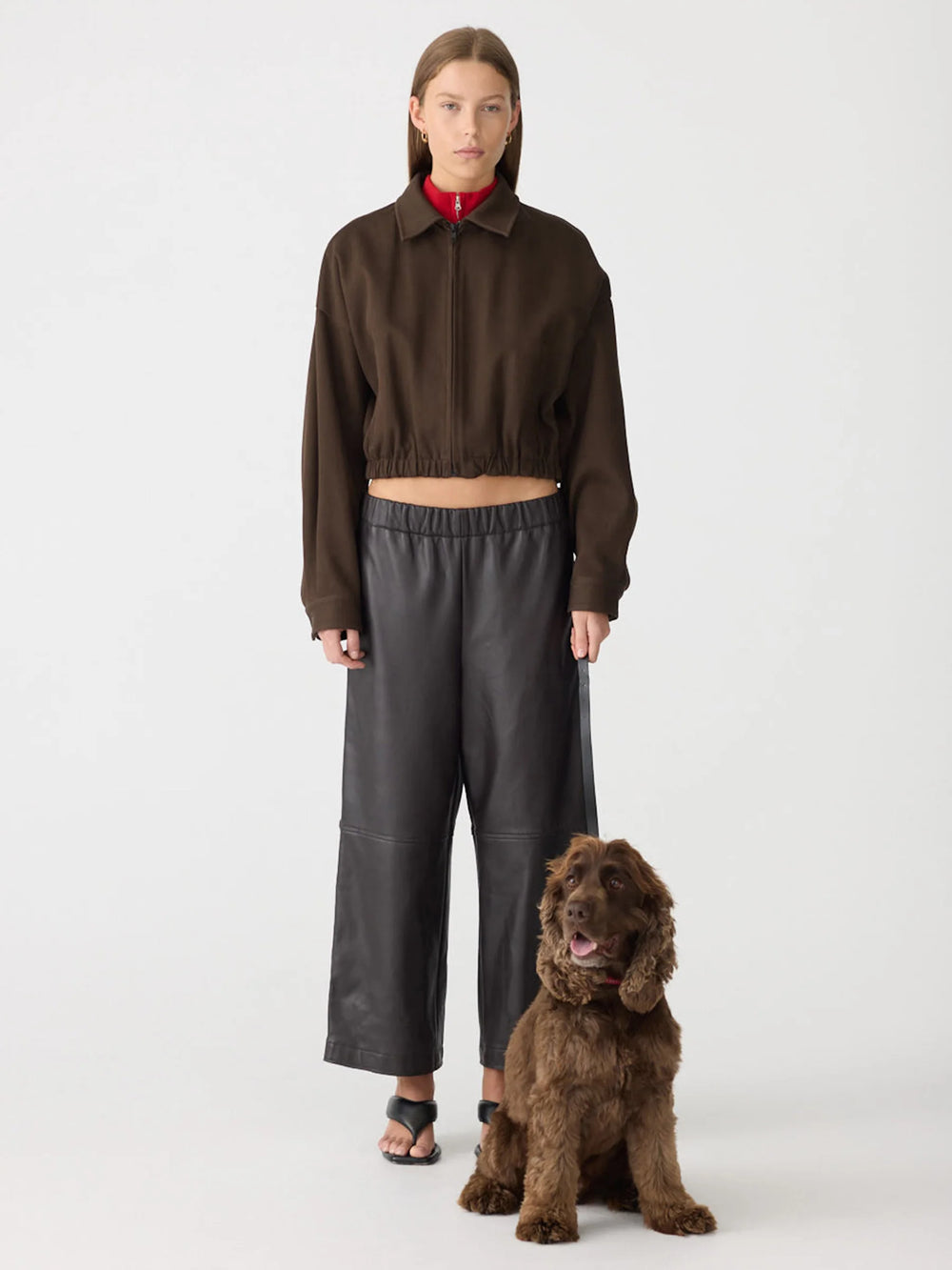 Double Twill Utility Jacket Dark Brown