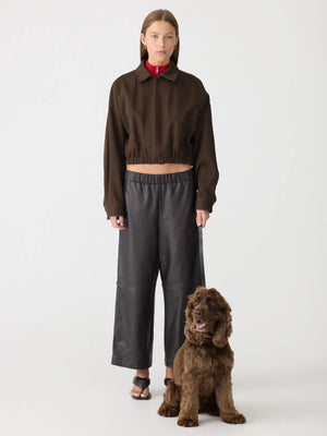 Double Twill Utility Jacket Dark Brown