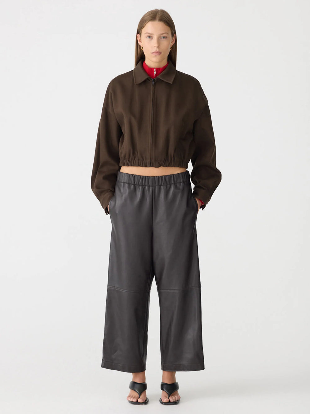 Double Twill Utility Jacket Dark Brown