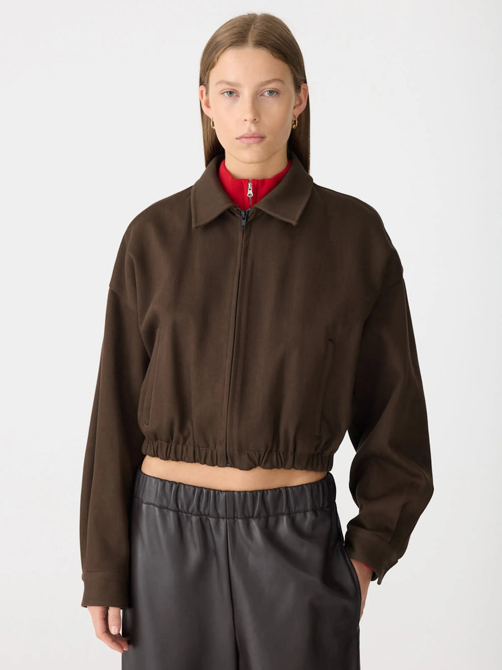 Double Twill Utility Jacket Dark Brown