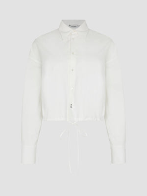 Crushed Cotton Gathered Shirt Natural