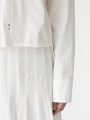 Crushed Cotton Gathered Shirt Natural