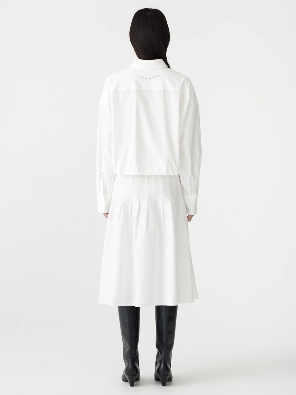 Crushed Cotton Gathered Shirt Natural