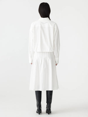 Crushed Cotton Gathered Shirt Natural