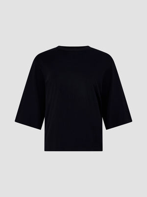 Boxy 3/4 Slv T Shirt Black