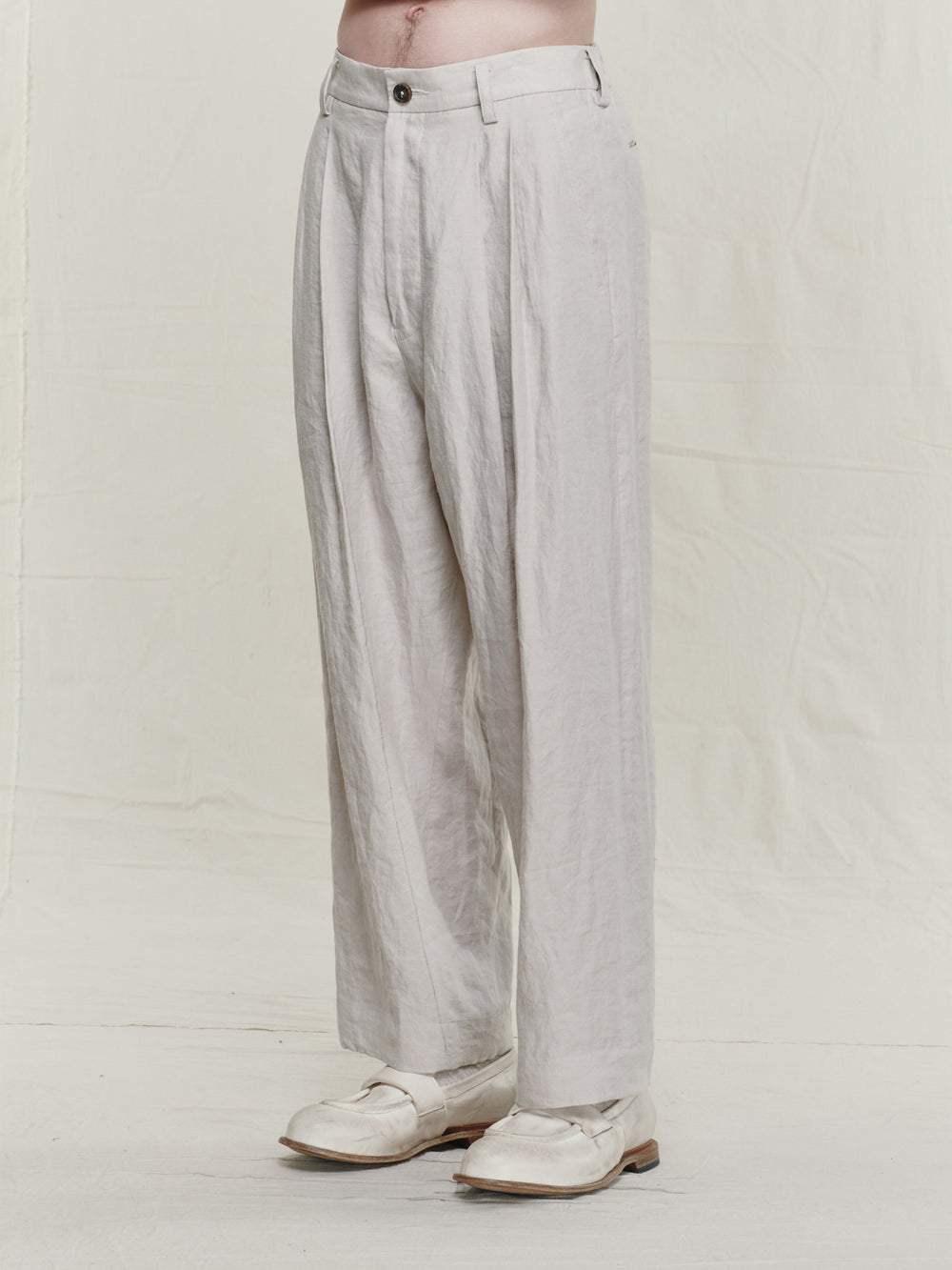 Pleated Twill Trousers