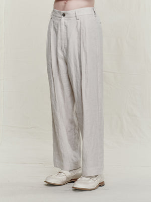 Pleated Twill Trousers