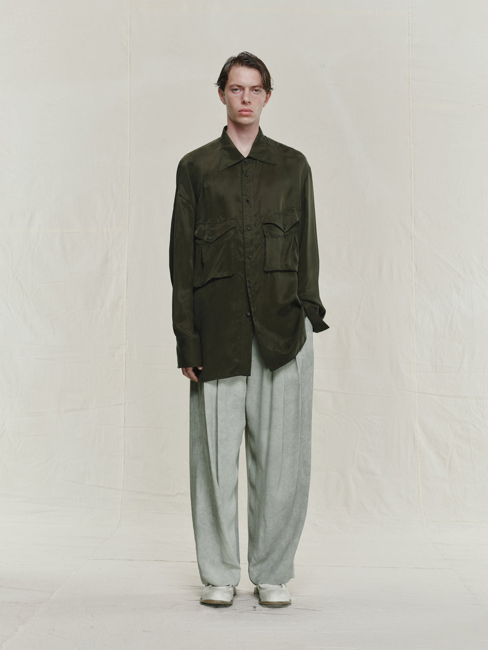 Sand Washed Large Pocket Shirt