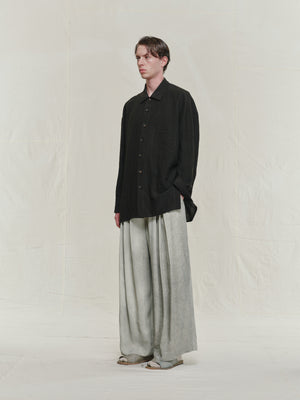 Puppytooth Linen Cocoon Shirt