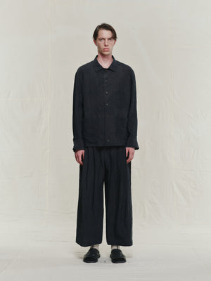 Hand-dyed Spread Collar Linen Chore Jacket