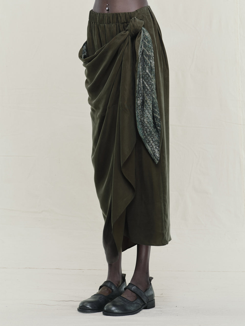 Sand Washed Asymmetric Skirt