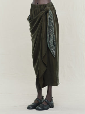 Sand Washed Asymmetric Skirt