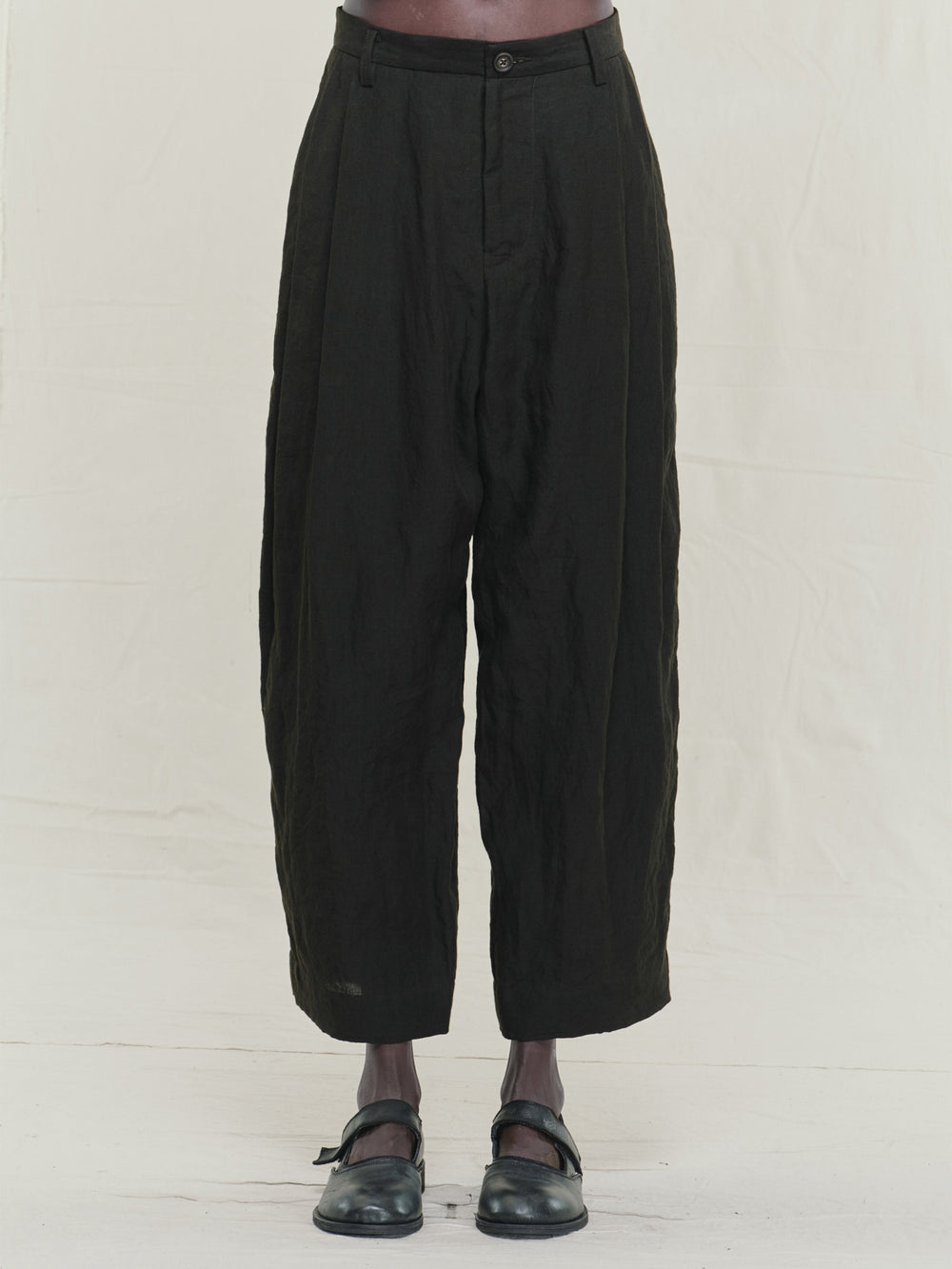 Puppytooth Narrow Fit Linen Trousers
