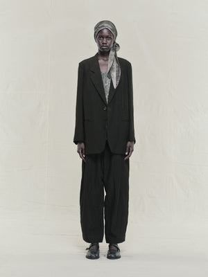 Puppytooth Linen One Button Blazer