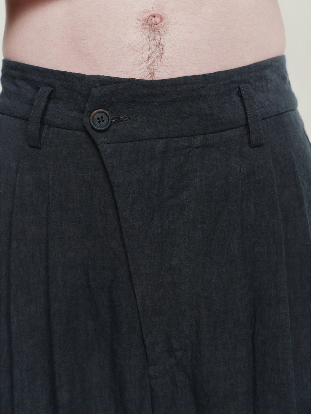 Hand-Dyed Wide Leg Linen Canvas Trousers