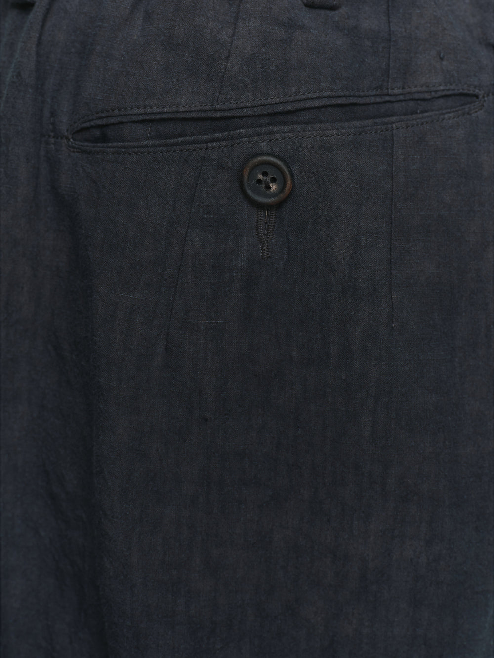 Hand-Dyed Pleated Tapered Linen Canvas Trousers