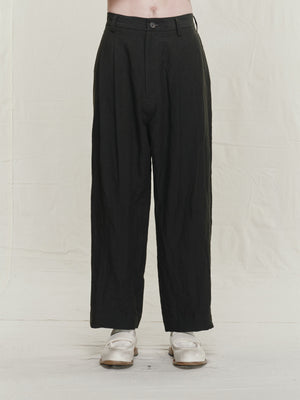 Pleated Puppytooth Tapered Trousers