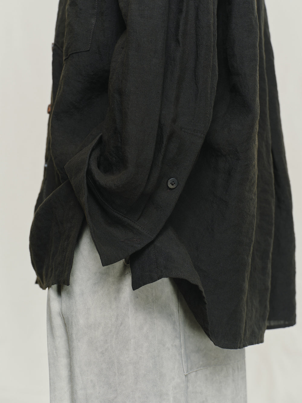 Puppytooth Linen Cocoon Shirt