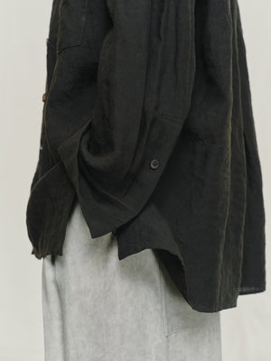 Puppytooth Linen Cocoon Shirt