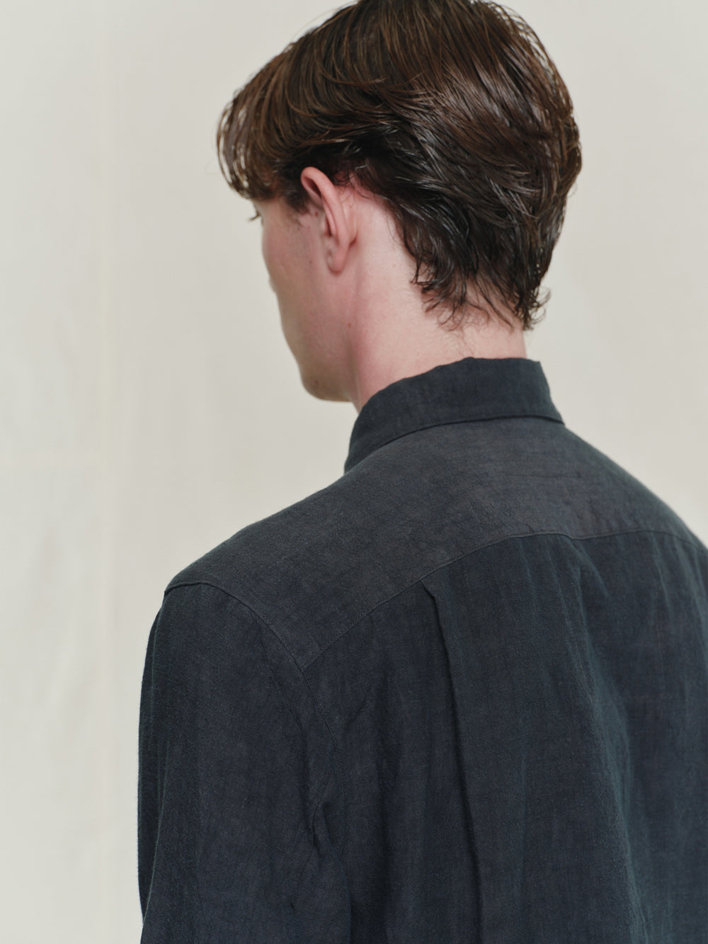 Classic Spread Collar Linen Shirt