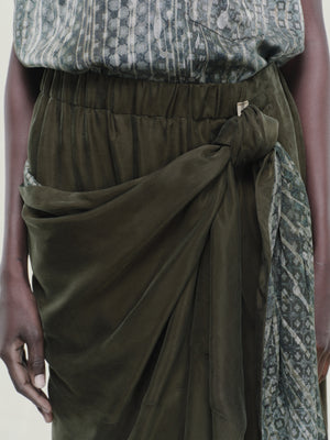 Sand Washed Asymmetric Skirt