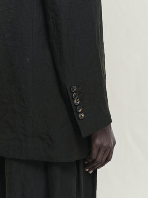 Puppytooth Linen One Button Blazer