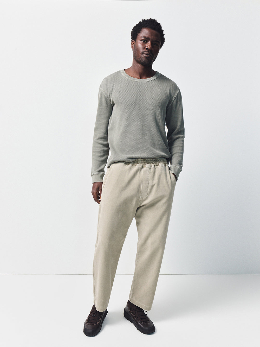 Pull On Pant French Terry Vintage Stone