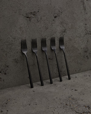 Pure Cutlery Table Fork in Stonewashed Black