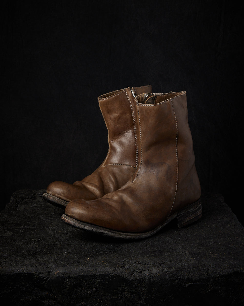 Side Zip Boots Horse Culatta Grey