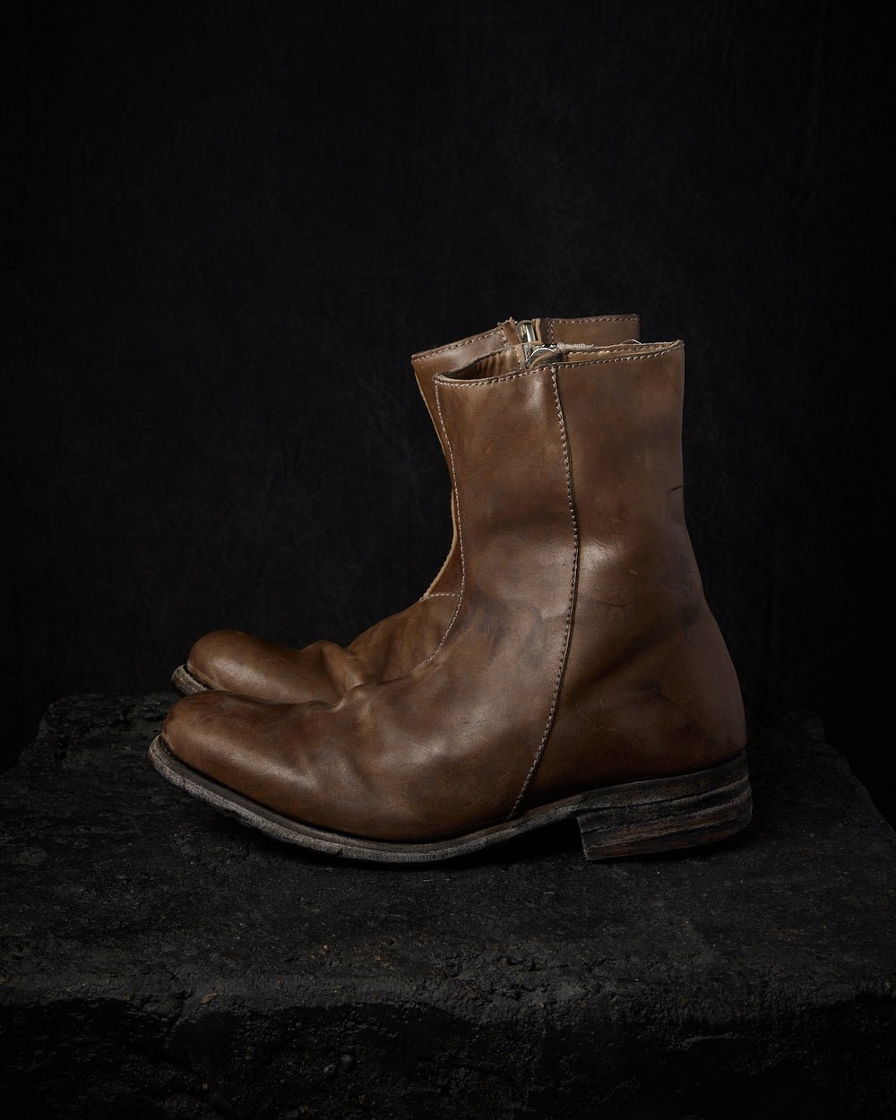 Side Zip Boots Horse Culatta Grey