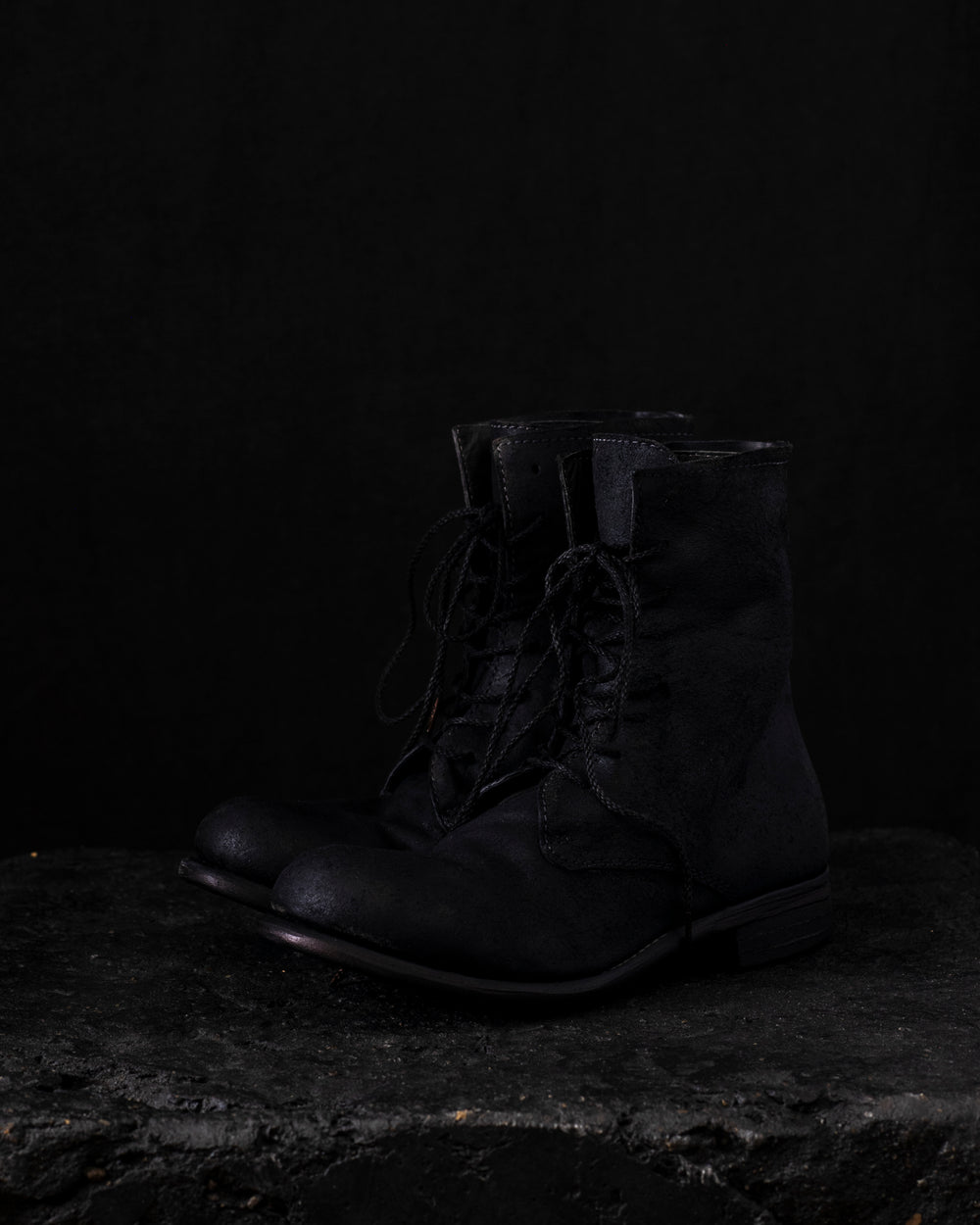 Mid Lace Up Boots Black