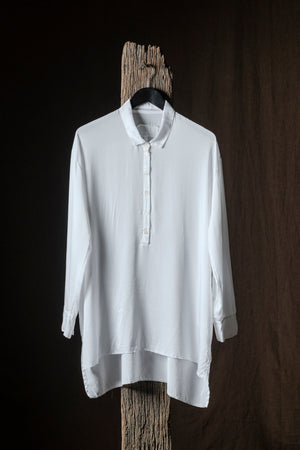 Long Silk Shirt White