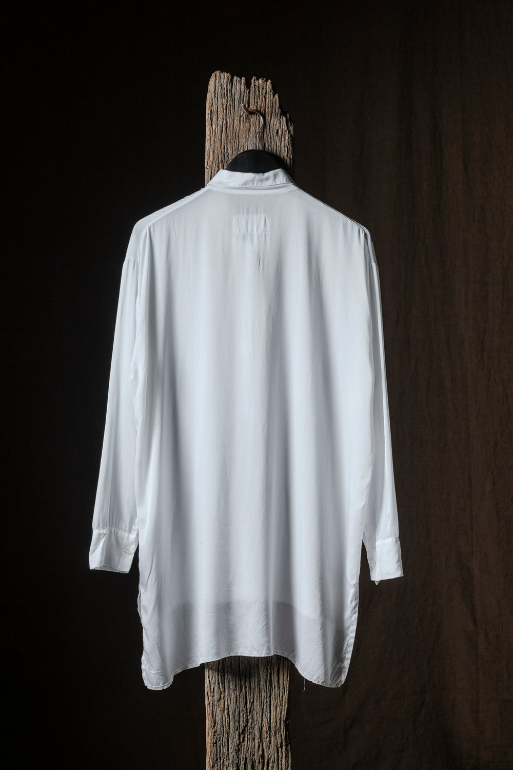 Long Silk Shirt White