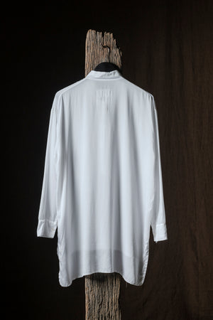 Long Silk Shirt White