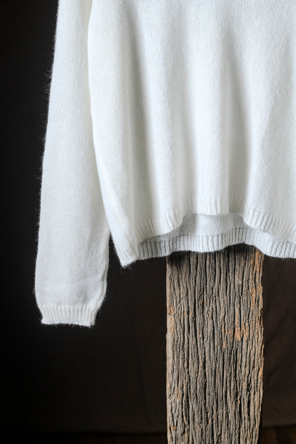 V-Neck Knit Sweater Cashmere White